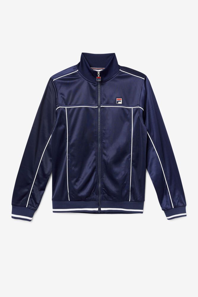 Fila Tricot Track Navy Jacket Mens - NZ 18450-PWHD